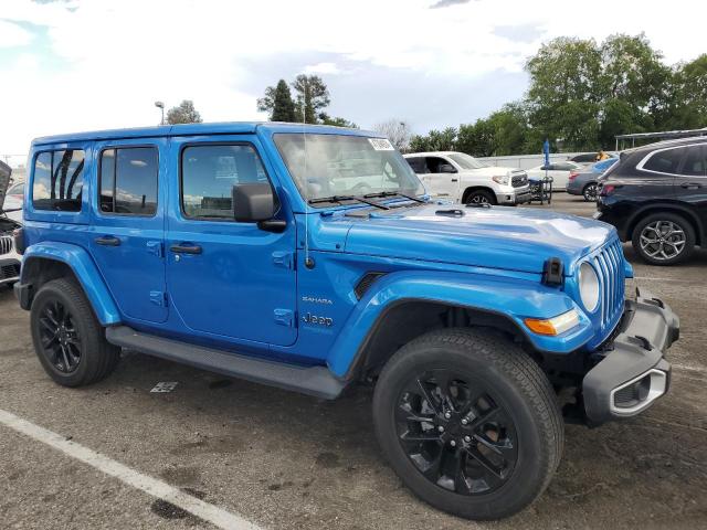 1C4JJXP60MW742938 - 2021 JEEP WRANGLER U SAHARA 4XE BLUE photo 4