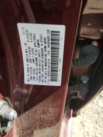 1HGCR2F31HA130134 - 2017 HONDA ACCORD LX MAROON photo 12