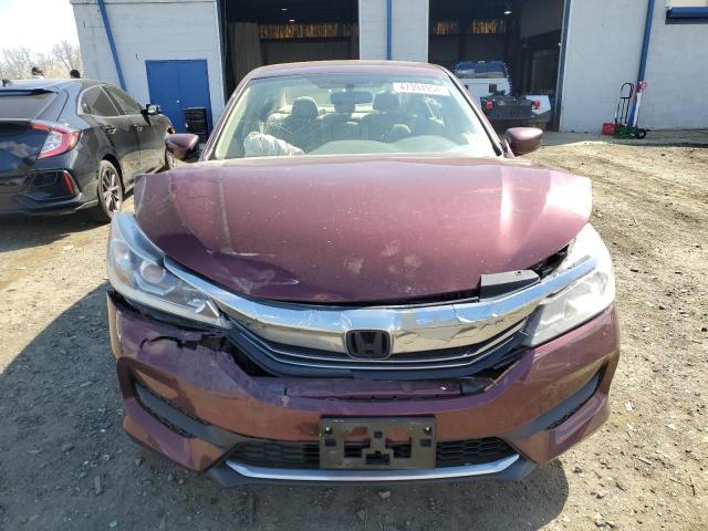 1HGCR2F31HA130134 - 2017 HONDA ACCORD LX MAROON photo 5