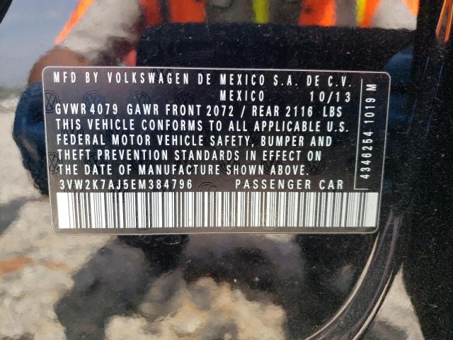 3VW2K7AJ5EM384796 - 2014 VOLKSWAGEN JETTA BASE Qara foto 12