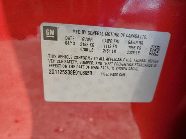 2G1125S38E9106950 - 2014 CHEVROLET IMPALA LT RED photo 12