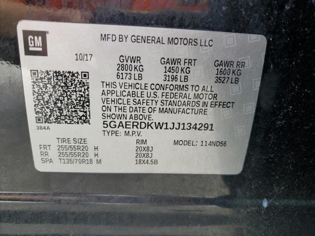 5GAERDKW1JJ134291 - 2018 BUICK ENCLAVE AVENIR 黑色 照片 13