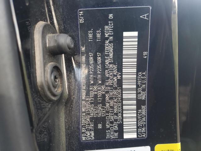 5TDKK3DC6ES490361 - 2014 TOYOTA SIENNA LE BLACK photo 13