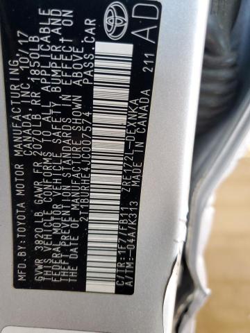 2T1BURHE4JC007574 - 2018 TOYOTA COROLLA L Gümüş foto 12