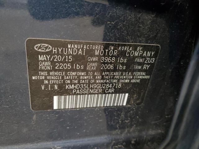 KMHD35LH9GU284718 - 2016 HYUNDAI ELANTRA GT BLUE photo 12