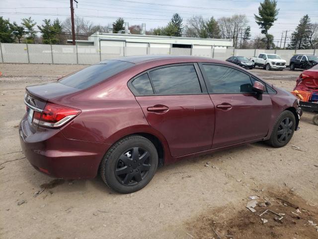 19XFB2F55DE049503 - 2013 HONDA CIVIC LX BURGUNDY photo 3