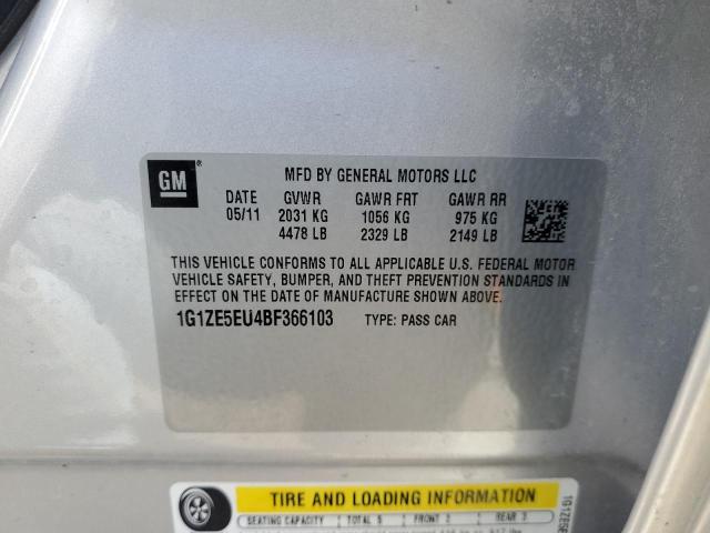 1G1ZE5EU4BF366103 - 2011 CHEVROLET MALIBU LTZ ვერცხლისფერი ფოტო 12