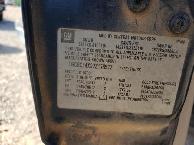 1GCEC14X27Z178573 - 2007 CHEVROLET SILVERADO C1500 CLASSIC BLUE photo 12