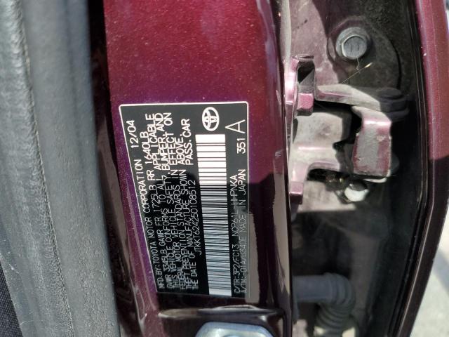 JTKKT624250108512 - 2005 TOYOTA SCION XA BURGUNDY photo 12