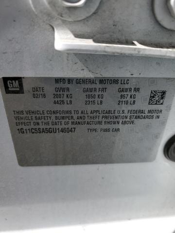 1G11C5SA5GU146047 - 2016 CHEVROLET MALIBU LIM LT 白色 照片 12