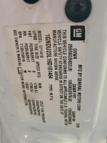 1GNDU23L16D181464 - 2006 CHEVROLET UPLANDER LS WHITE photo 13