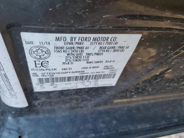 1FTEW1EG2FFA06856 - 2015 FORD F150 SUPERCREW GRAY photo 13