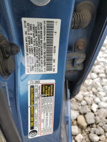 1HGFA16518L112205 - 2008 HONDA CIVIC LX BLUE photo 12