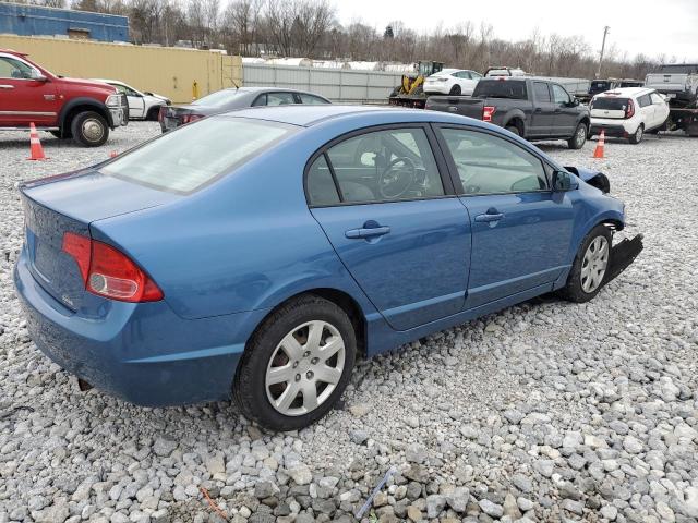 1HGFA16518L112205 - 2008 HONDA CIVIC LX BLUE photo 3