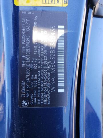 WBALM5C52BE380435 - 2011 BMW Z4 SDRIVE30I BLUE photo 12