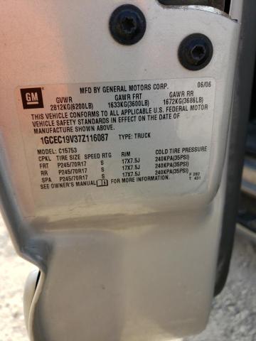 1GCEC19V37Z116087 - 2007 CHEVROLET SILVERADO C1500 CLASSIC SILVER photo 12