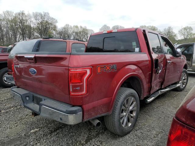 1FTEW1EG0GKD52347 - 2016 FORD F150 SUPERCREW RED photo 3