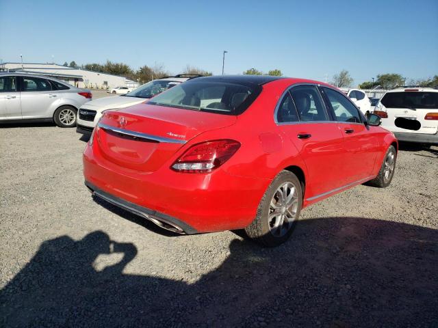 55SWF4KB7FU012329 - 2015 MERCEDES-BENZ C 300 4MATIC RED photo 3