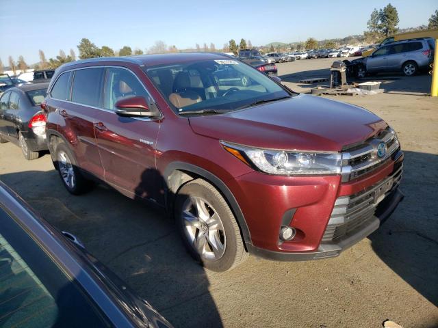 5TDDGRFH6JS045232 - 2018 TOYOTA HIGHLANDER HYBRID LIMITED MAROON photo 4