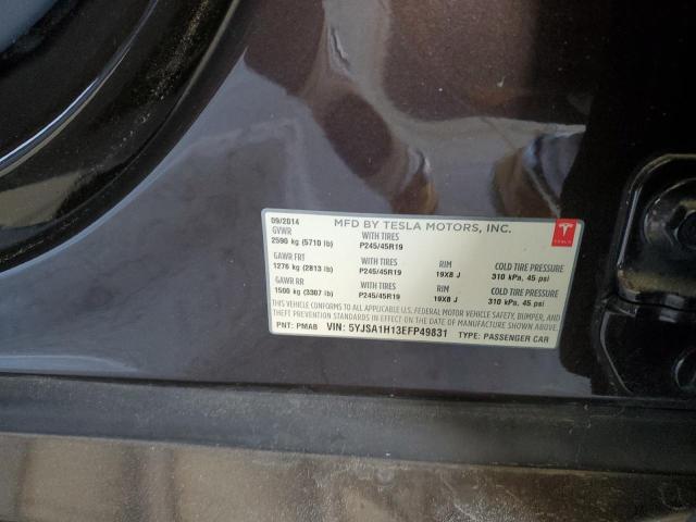 5YJSA1H13EFP49831 - 2014 TESLA MODEL S BROWN photo 12