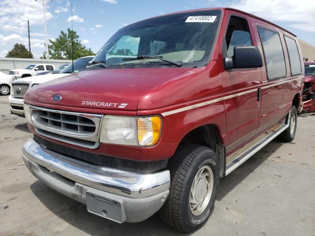 1FDRE14W21HB05148 - 2001 FORD ECONOLINE E150 VAN BURGUNDY photo 2