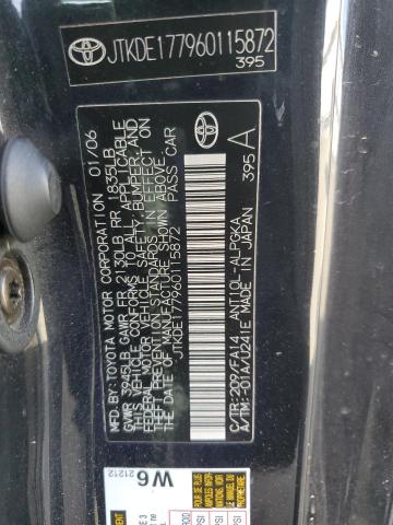 JTKDE177960115872 - 2006 TOYOTA SCION TC 黑色 照片 12