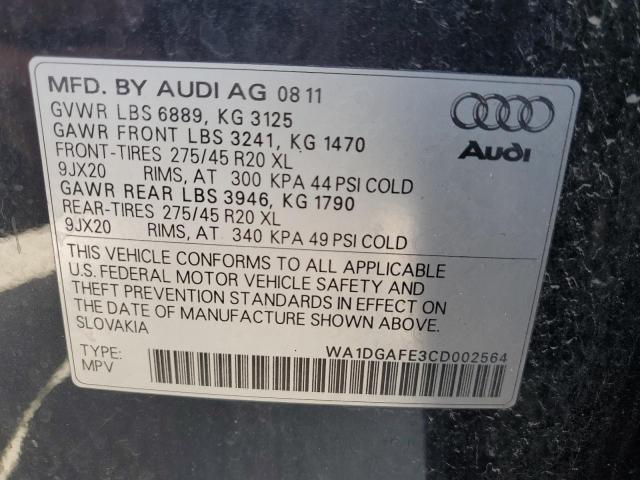 WA1DGAFE3CD002564 - 2012 AUDI Q7 PRESTIGE BLUE photo 12