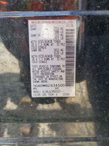 5N1AR2MM0GC634500 - 2016 NISSAN PATHFINDER S 黑色 照片 13