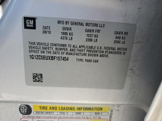 1G1ZC5EUXBF157454 - 2011 CHEVROLET MALIBU 1LT 银色 照片 12