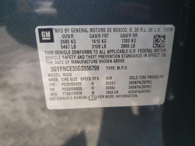 3GYFNCE35GS556799 - 2016 CADILLAC SRX PERFORMANCE COLLECTION Gris photo 13