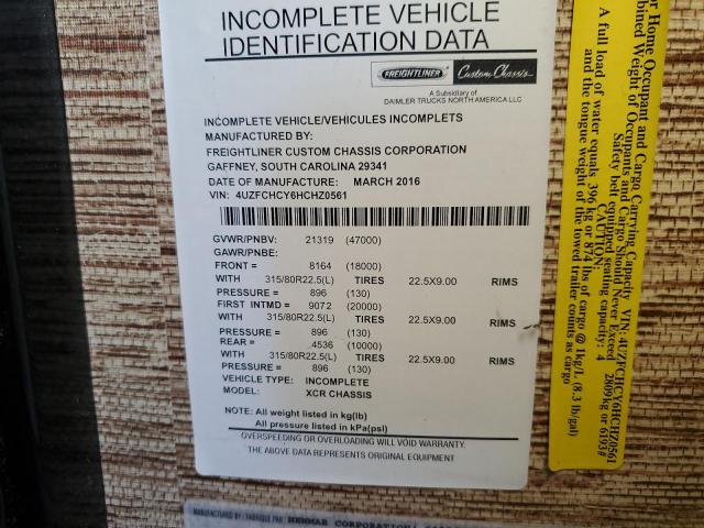 4UZFCHCY6HCHZ0561 - 2017 FREIGHTLINER CHASSIS XC ორფეროვანი ფოტო 10