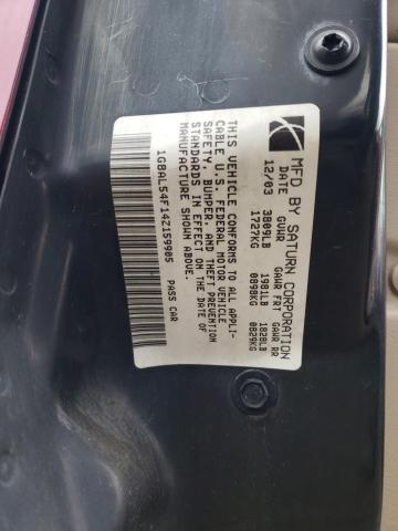 1G8AL54F14Z159905 - 2004 SATURN ION LEVEL 3 MAROON photo 12