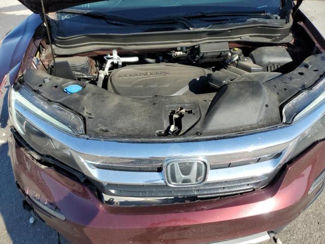 5FNYF6H52MB060695 - 2021 HONDA PILOT EXL BURGUNDY photo 12