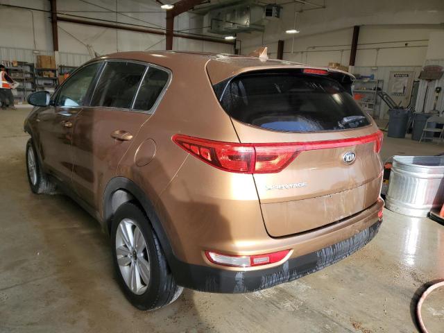 KNDPMCACXH7144039 - 2017 KIA SPORTAGE LX BROWN photo 2