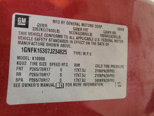 1GNFK16307J234825 - 2007 CHEVROLET SUBURBAN K1500 MAROON photo 13