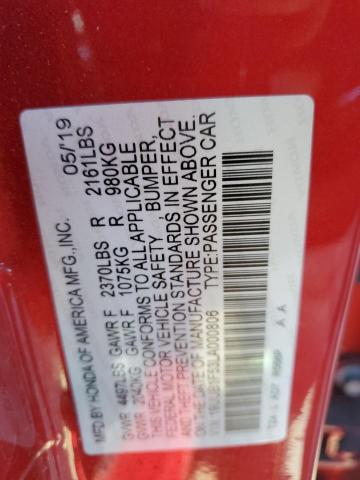 19UUB1F53LA000806 - 2020 ACURA TLX TECHNOLOGY RED photo 12