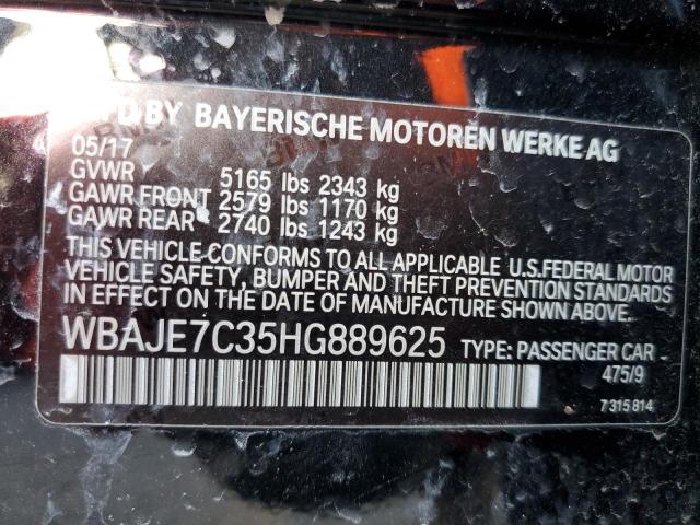 WBAJE7C35HG889625 - 2017 BMW 540 XI BLACK photo 13