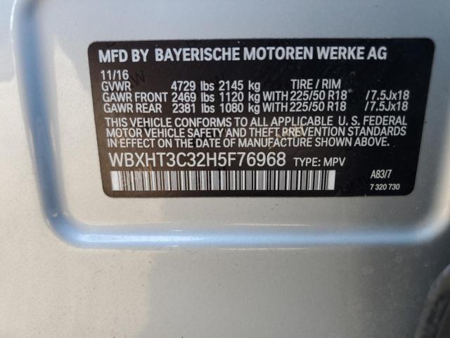 WBXHT3C32H5F76968 - 2017 BMW X1 XDRIVE28I SILVER photo 13