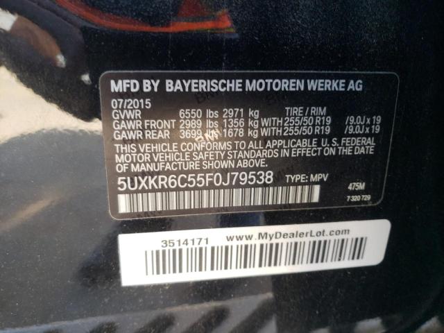 5UXKR6C55F0J79538 - 2015 BMW X5 XDRIVE50I BLACK photo 13