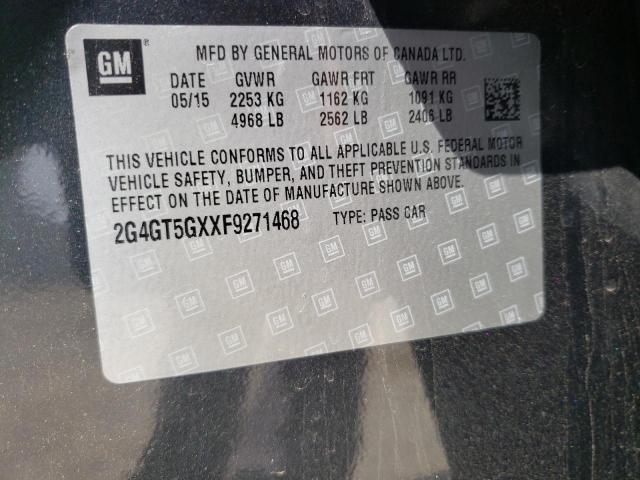 2G4GT5GXXF9271468 - 2015 BUICK REGAL GS Графитовый фото 12