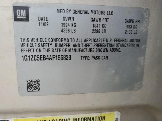 1G1ZC5EB4AF156829 - 2010 CHEVROLET MALIBU 1LT 金色 照片 12