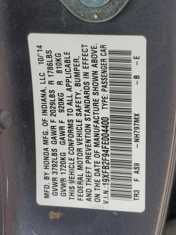 19XFB2F94FE004400 - 2015 HONDA CIVIC EXL Boz foto 12