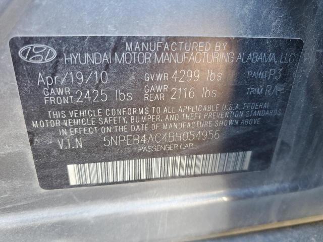 5NPEB4AC4BH054956 - 2011 HYUNDAI SONATA GLS SILVER photo 13