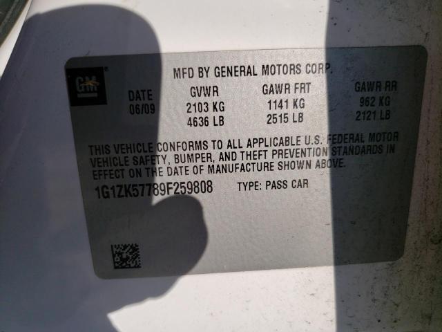 1G1ZK57789F259808 - 2009 CHEVROLET MALIBU LTZ თეთრი ფოტო 12