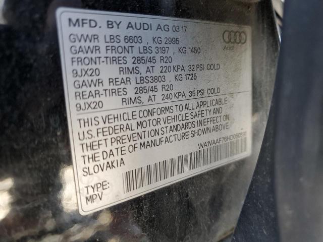 WA1VAAF76HD050591 - 2017 AUDI Q7 PRESTIGE 黑色 照片 13