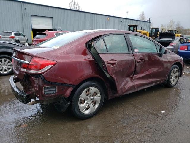 19XFB2F53FE250576 - 2015 HONDA CIVIC LX MAROON photo 3