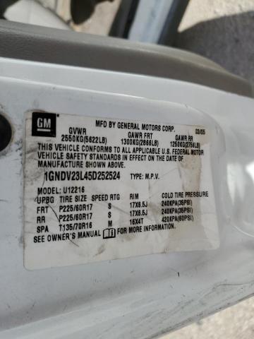 1GNDV23L45D252524 - 2005 CHEVROLET UPLANDER LS WHITE photo 14