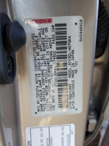 JTDBE30K830174822 - 2003 TOYOTA CAMRY LE TAN photo 12