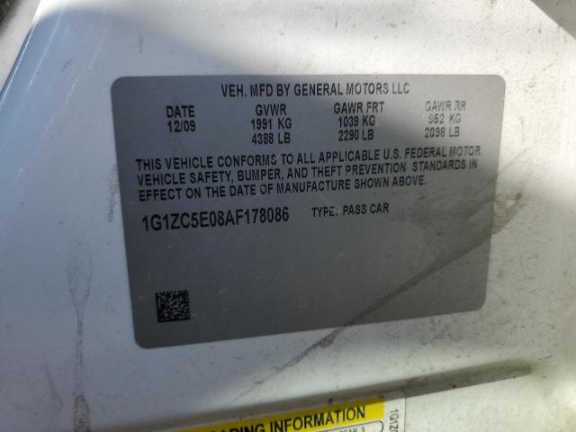 1G1ZC5E08AF178086 - 2010 CHEVROLET MALIBU 1LT WHITE photo 12