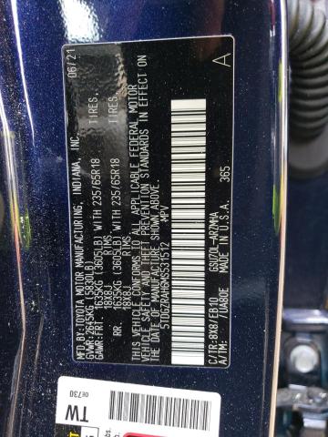 5TDGZRAH6MS531512 - 2021 TOYOTA HIGHLANDER XLE Կապույտ լուսանկար 13